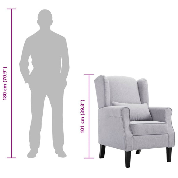 Sessel Hellgrau Stoff