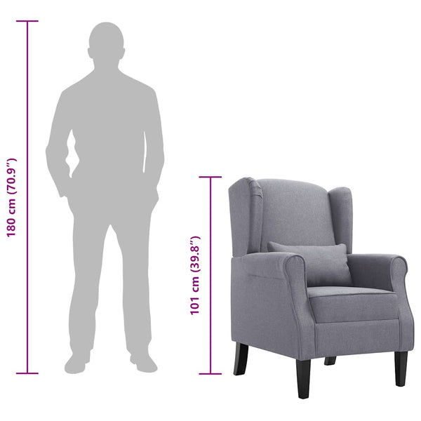 vidaXL Fauteuil Gris foncé Tissu