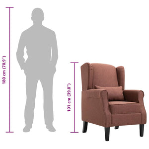 vidaXL Fauteuil tissu marron