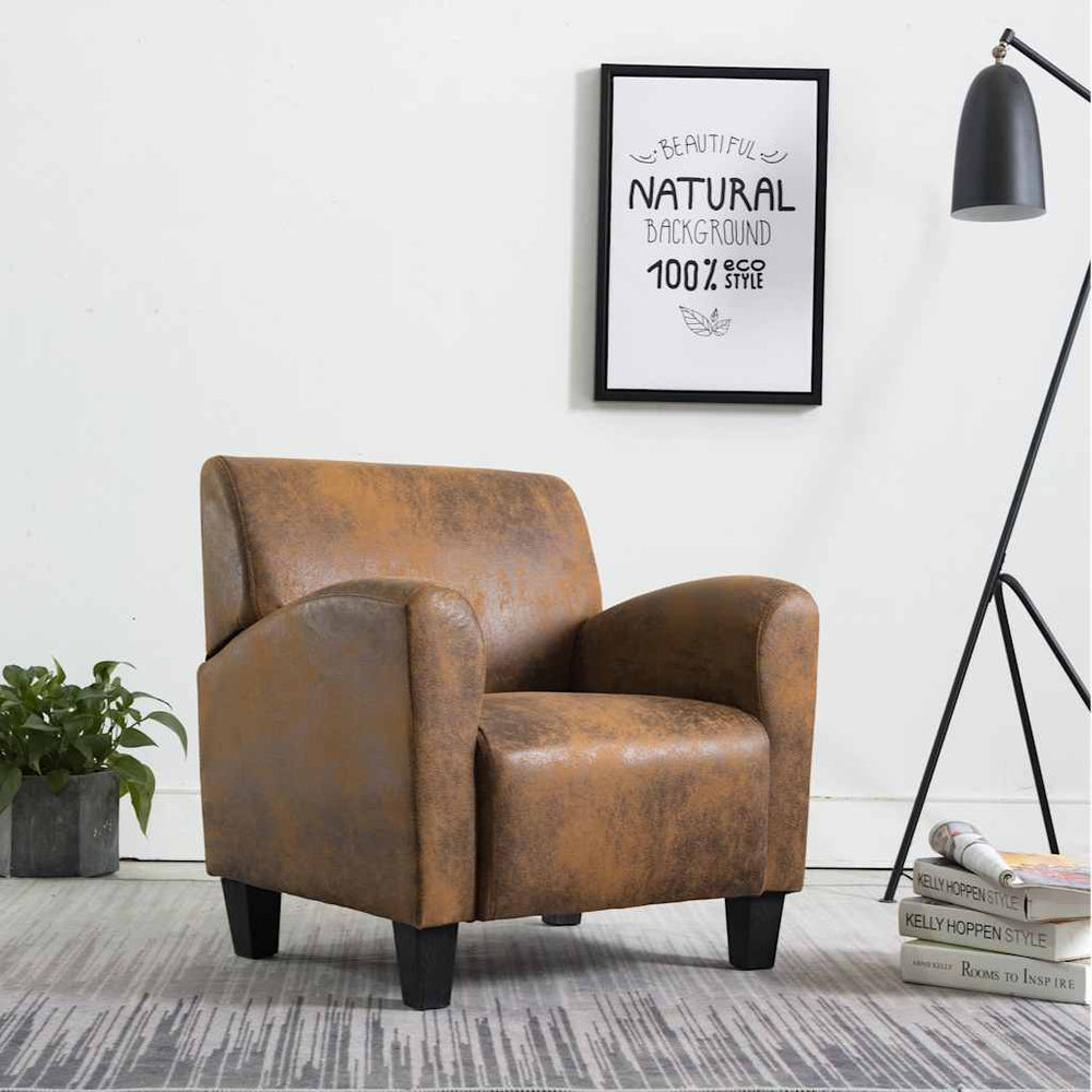 vidaXL Armchair Brown 70x69x72 cm Faux Suede