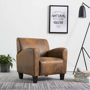 Sofasessel Braun 70x69x72 cm Wildlederimitat
