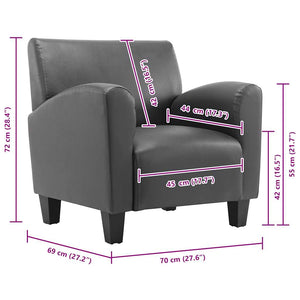 vidaXL Fauteuil gris en similicuir