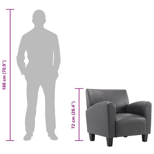 vidaXL Fauteuil gris en similicuir