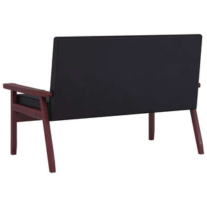 Sofa 2-Sitzer Schwarz Kunstleder
