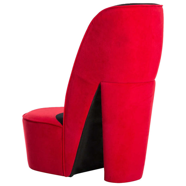 Stuhl in Stöckelschuh-Form Rot Samt
