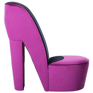 vidaXL Chaise en forme de talon haut velours violet