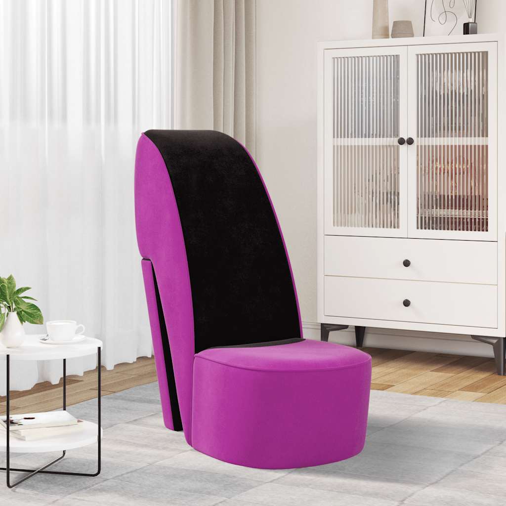 vidaXL Chaise en forme de talon haut velours violet