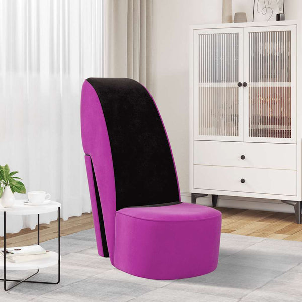vidaXL Chaise en forme de talon haut velours violet