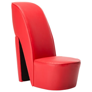 vidaXL Chaise en forme de chaussure à talon haut rouge cuir synthétique