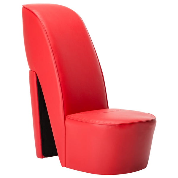 vidaXL Chaise en forme de chaussure à talon haut rouge cuir synthétique