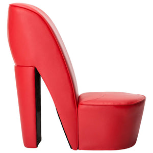 vidaXL Chaise en forme de chaussure à talon haut rouge cuir synthétique