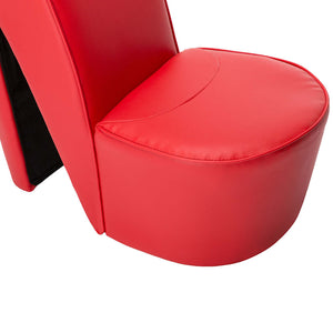 vidaXL Chaise en forme de chaussure à talon haut rouge cuir synthétique