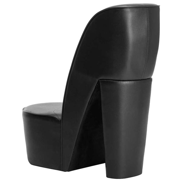 Stuhl in Stöckelschuh-Form Schwarz Kunstleder