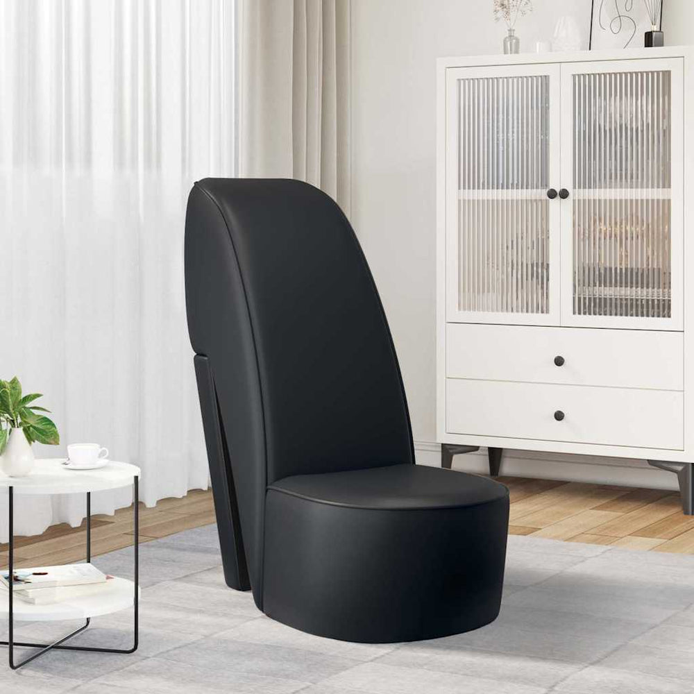 vidaXL High Heel Shoe Chair Black Artificial Leather