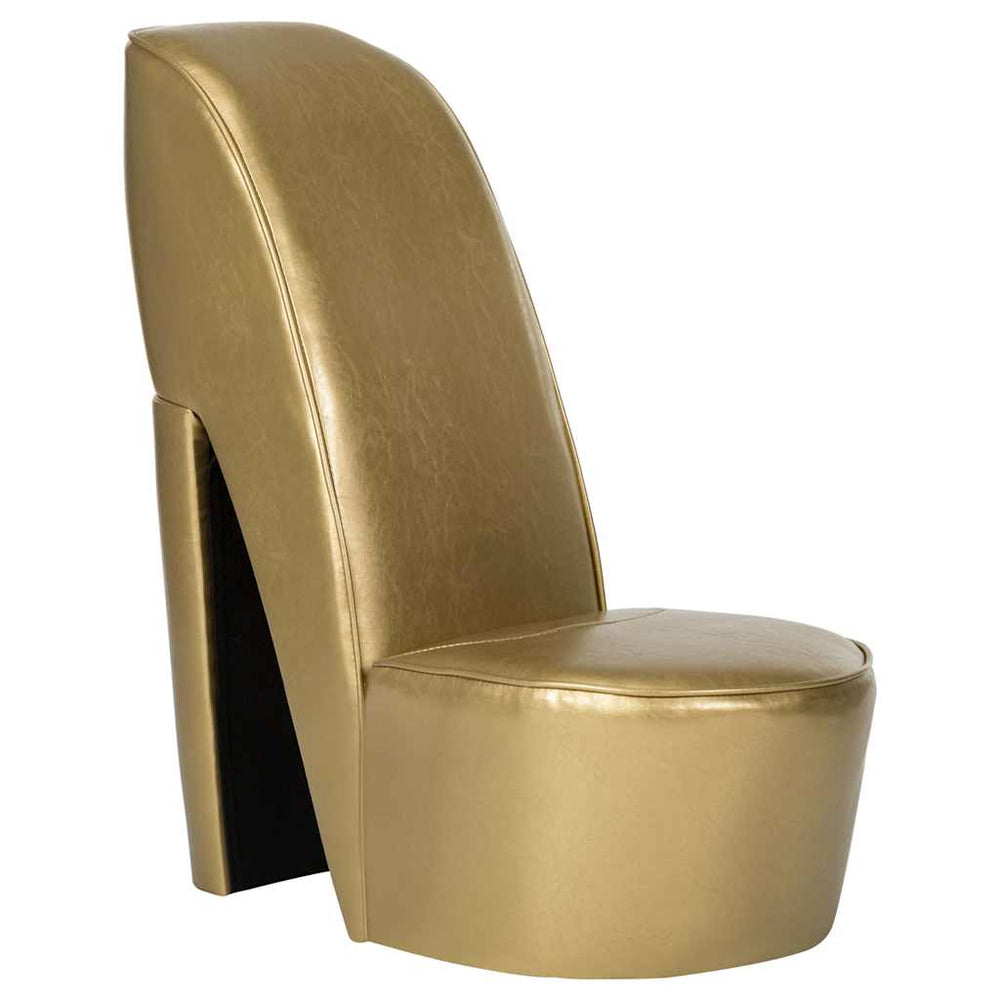 vidaXL High-Heel-Shaped Chair Gold Faux Leather