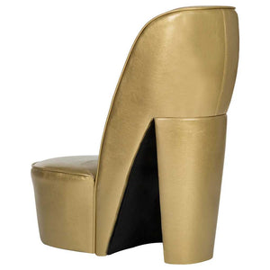 Stuhl in Stöckelschuh-Form Golden Kunstleder