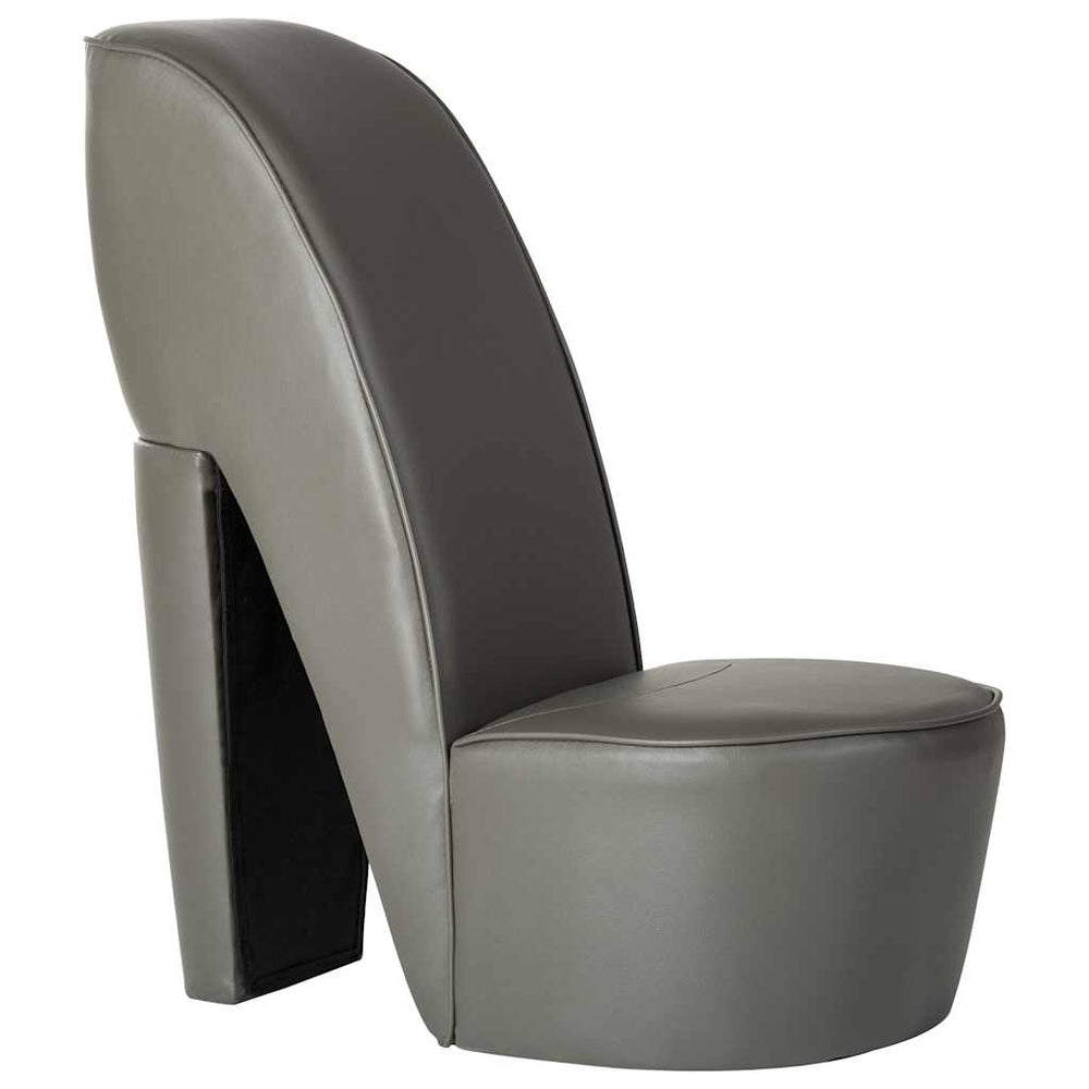 vidaXL High Heel Chair Grey Faux Leather