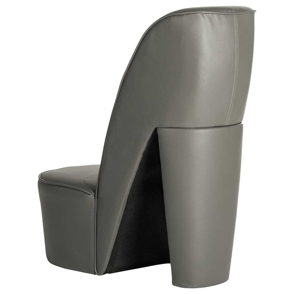 Stuhl in Stöckelschuh-Form Grau Kunstleder
