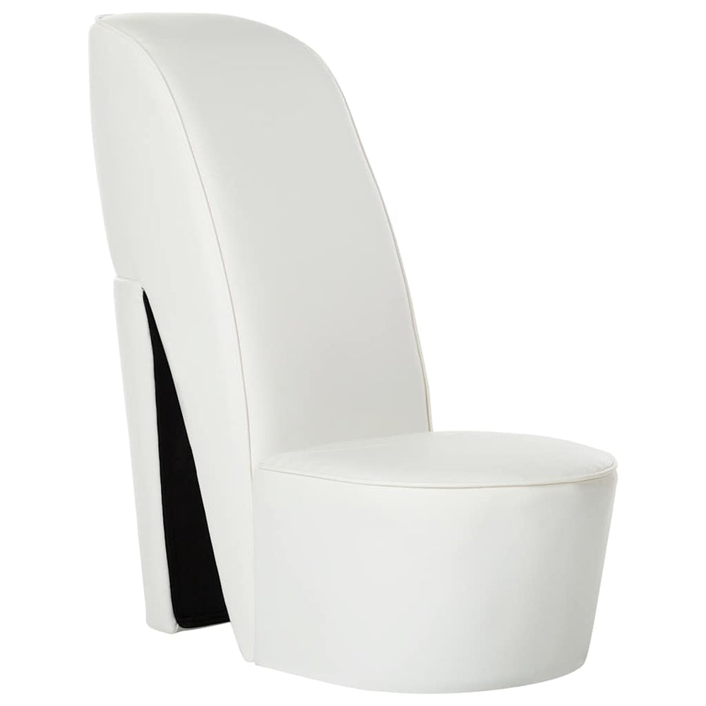 vidaXL White Faux Leather High Heel Chair
