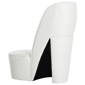 Stuhl in Stöckelschuh-Form Weiß Kunstleder