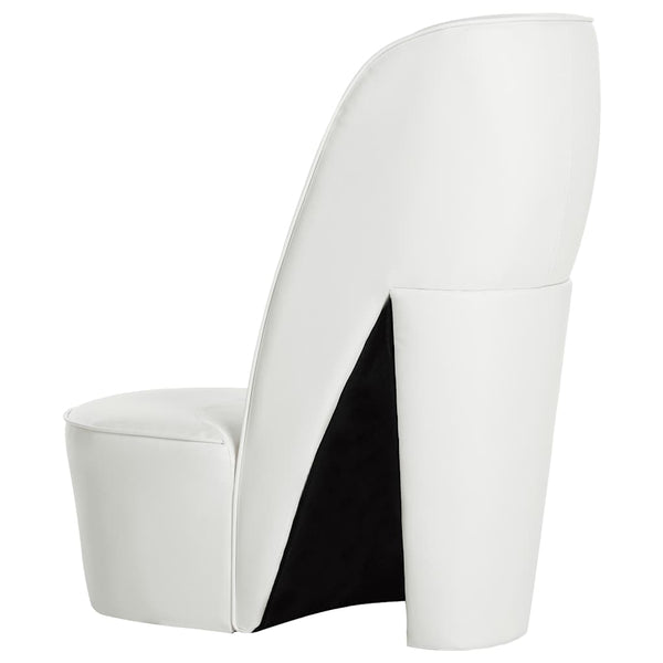 Stuhl in Stöckelschuh-Form Weiß Kunstleder