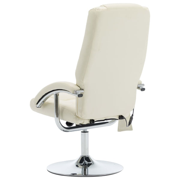 Massagesessel mit Fußhocker Creme Kunstleder