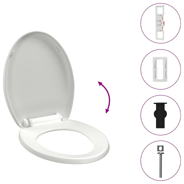 Toilettensitz mit Absenkautomatik und Quick-Release-Design Weiß