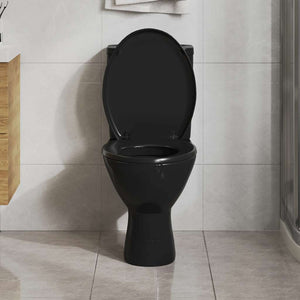 Toilettensitz mit Absenkautomatik und Quick-Release Schwarz