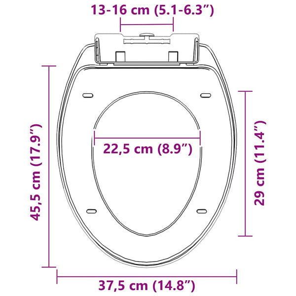 Toilettensitz mit Absenkautomatik und Quick-Release Schwarz
