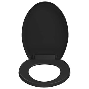 Toilettensitz mit Absenkautomatik und Quick-Release Schwarz