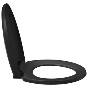 Toilettensitz mit Absenkautomatik und Quick-Release Schwarz