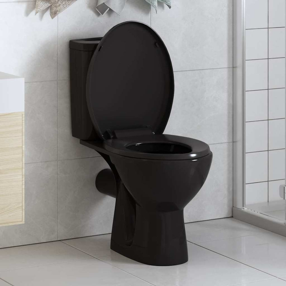 Toilettensitz mit Absenkautomatik und Quick-Release Schwarz