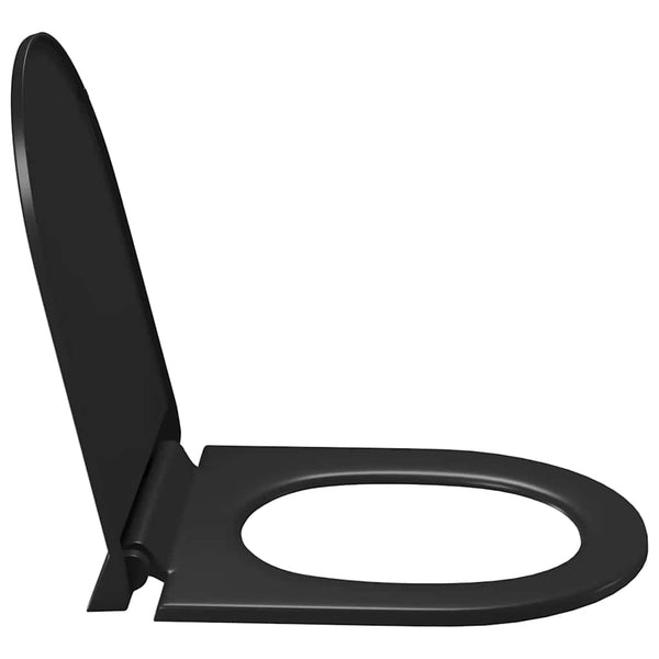 Toilettensitz mit Absenkautomatik und Quick-Release Schwarz
