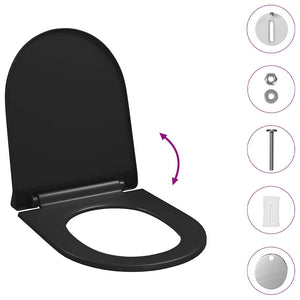 Toilettensitz mit Absenkautomatik und Quick-Release Schwarz