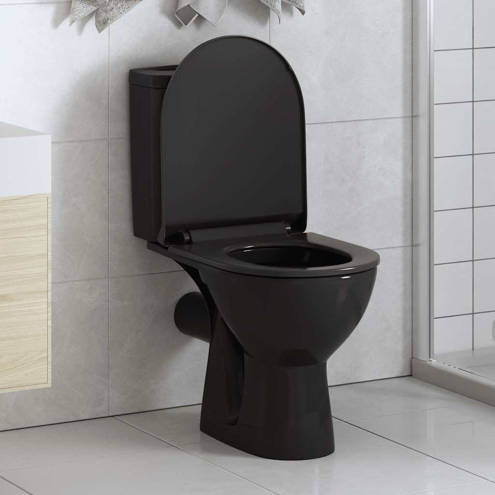 Toilettensitz mit Absenkautomatik und Quick-Release Schwarz