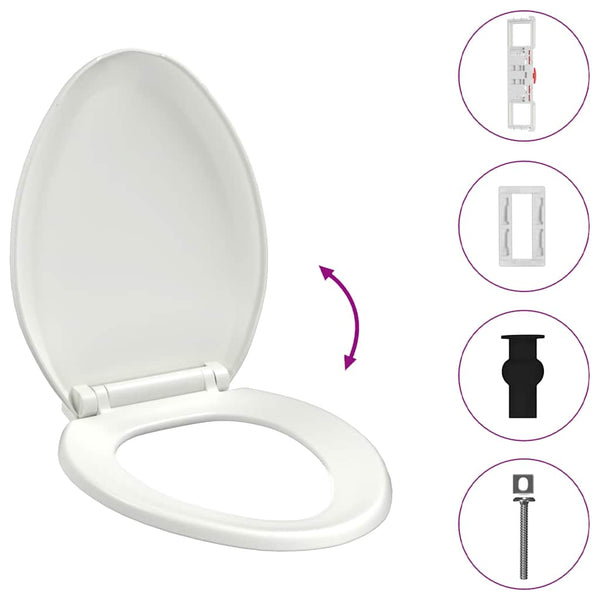Toilettensitz mit Absenkautomatik und Quick-Release-Design Weiß