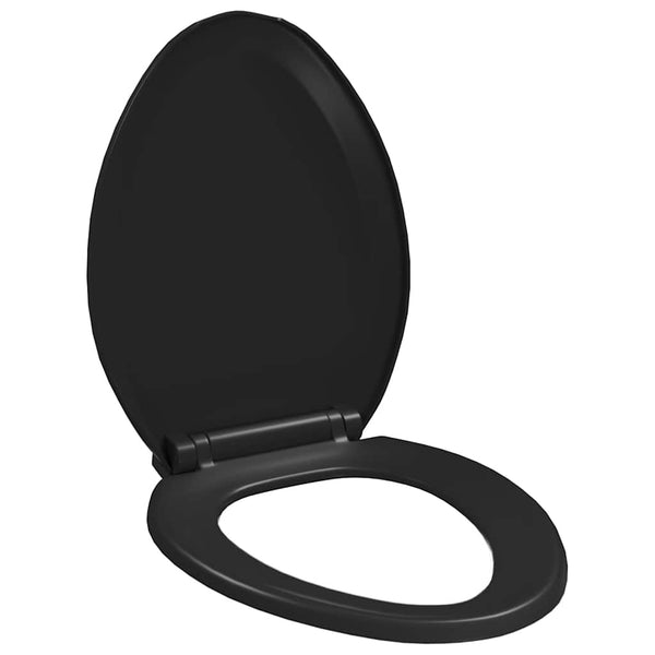 Toilettensitz mit Absenkautomatik und Quick-Release Schwarz