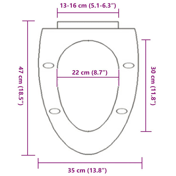 Toilettensitz mit Absenkautomatik und Quick-Release Schwarz
