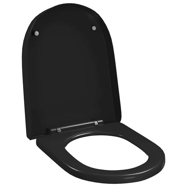 Toilettensitz mit Absenkautomatik und Quick-Release Schwarz