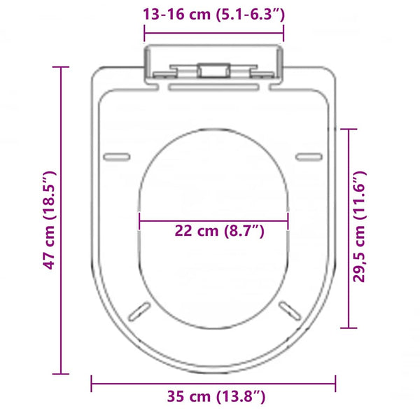 Toilettensitz mit Absenkautomatik und Quick-Release Schwarz