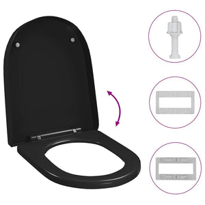 Toilettensitz mit Absenkautomatik und Quick-Release Schwarz