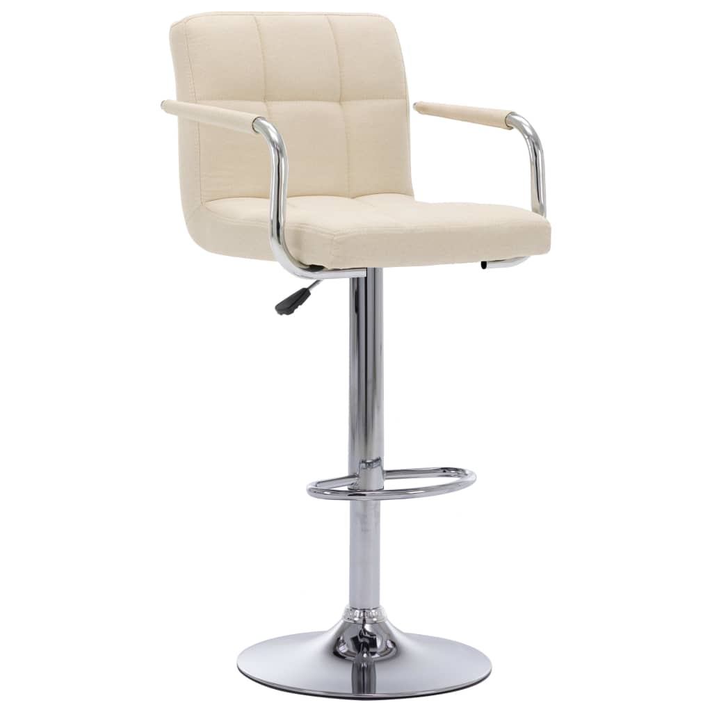 vidaXL Tabouret de bar Crème Tissu
