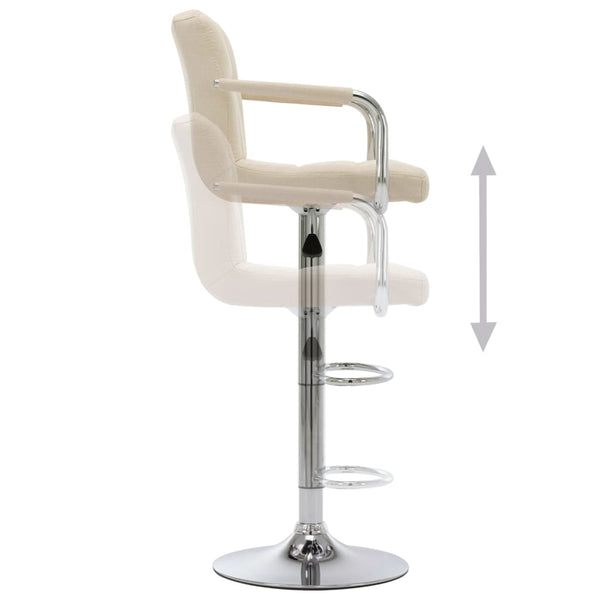 vidaXL Tabouret de bar Crème Tissu