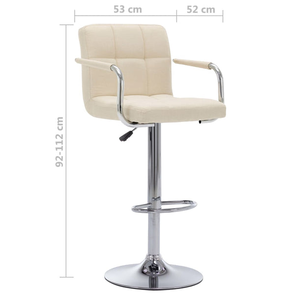 vidaXL Tabouret de bar Crème Tissu
