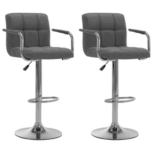 Barhocker 2 Stk. Hellgrau Stoff
