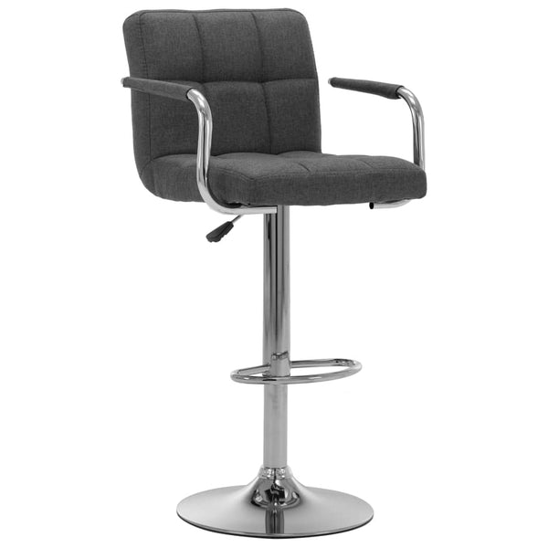 vidaXL Tabourets de bar 2 pcs Gris foncé Tissu