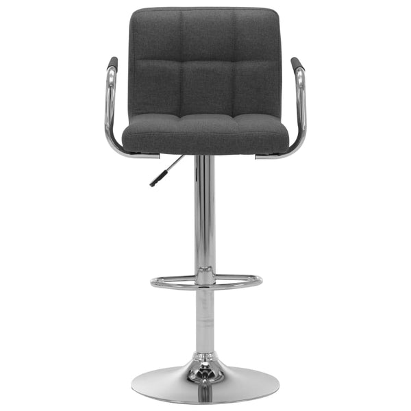 vidaXL Tabourets de bar 2 pcs Gris foncé Tissu