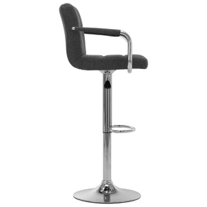 vidaXL Tabourets de bar 2 pcs Gris foncé Tissu