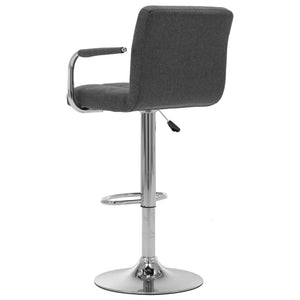 vidaXL Tabourets de bar 2 pcs Gris foncé Tissu