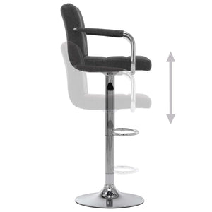 vidaXL Tabourets de bar 2 pcs Gris foncé Tissu